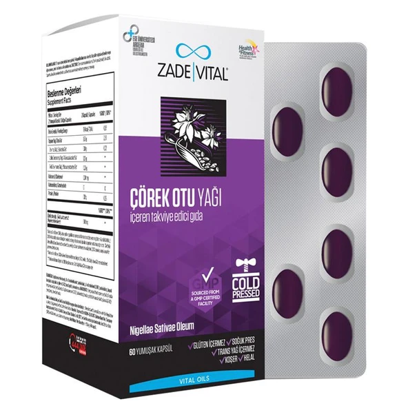 Zade Vital Çörek Otu Yağı Blister 60 Kapsül ürün görseli 1