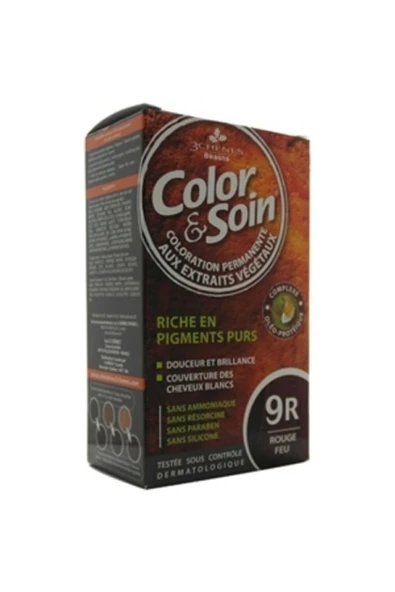 Color And Soin Tamamen Bitkisel Organik Saç Boyası 9r Ateş Kırmızısı ürün görseli 1