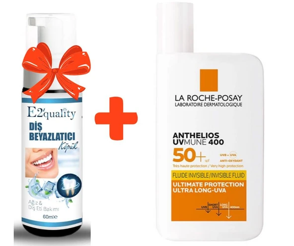E2'quality Diş Beyazlatıcı Köpük + La Roche Posay Anthelios UVmune Fluid Spf 50 50 ML ürün görseli 1
