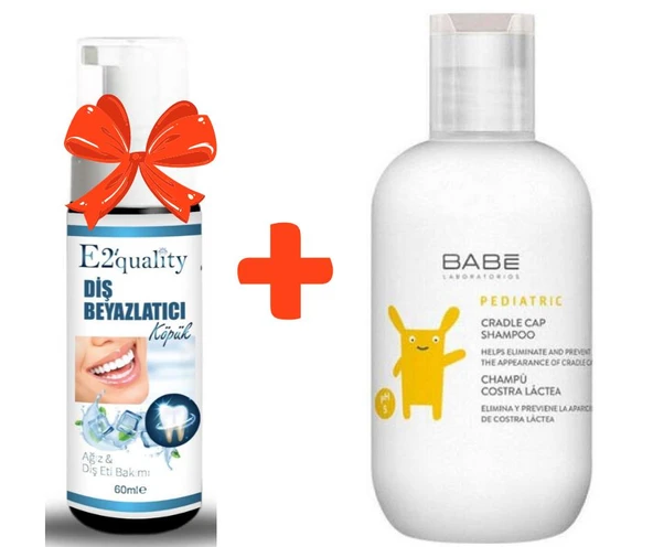 E2'quality Diş Beyazlatıcı Köpük + Babe Pediatrik Cradle Cap Şampuan 200 ML Konak Şampuanı ürün görseli 1