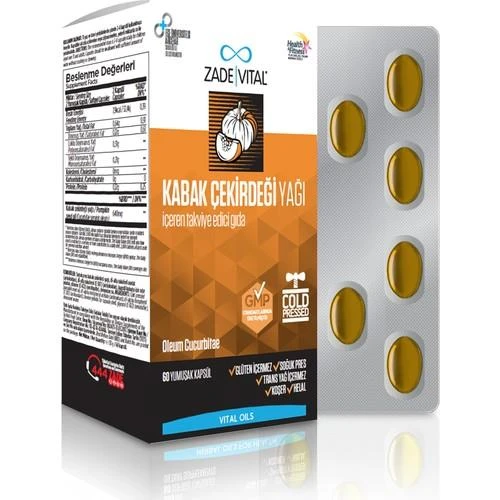 Zade Vital Kabak Çekirdeği Yağı 60 Kapsül ürün görseli 1