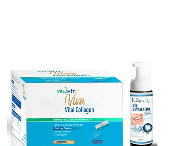 Velavit Viva Vital Collagen Toz Takviye Edici Gıda 30 Saşe- Diş Beyazlatıcı Köpük Hediye ürün görseli 1