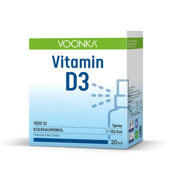 Voonka Vitamin D3 1000 IU Takviye Edici Gıda Sprey 20 ml ürün görseli 1