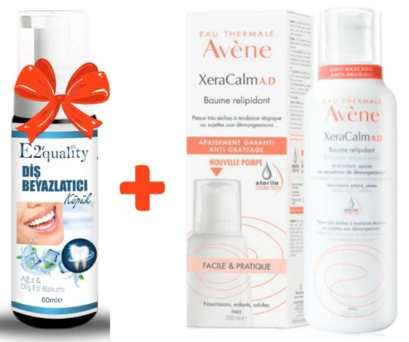 E2'quality Diş Beyazlatıcı Köpük + Avene XeraCalm A.D Baume Relipidant Nemlendirici Balsam 400 ml ürün görseli 1