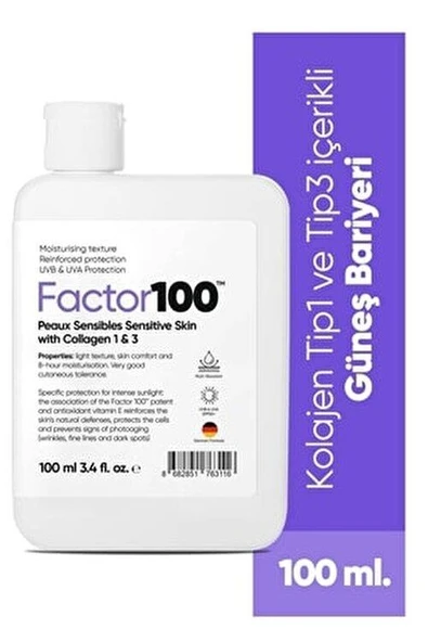 Factor100 Ultra Nemlendirici Leke Karşıtı Yüksek Korumalı Spf50+ 100ml ürün görseli 1