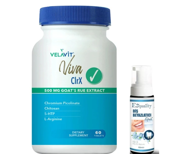 Velavit Viva ClrX Takviye Edici Gıda 60 Tablet- Diş Beyazlatıcı Köpük Hediye ürün görseli 1