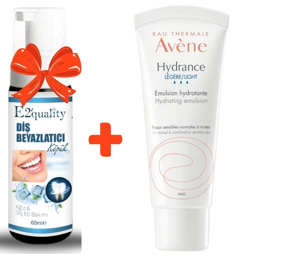 E2'quality Diş Beyazlatıcı Köpük + Avene Hydrance Light Nemlendirici Emülsiyon 40 ml ürün görseli 1