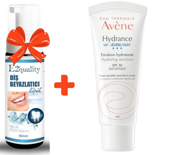 E2'quality Diş Beyazlatıcı Köpük + Avene Hydrance Nemlendirici Krem SPF 30 40 ml ürün görseli 1