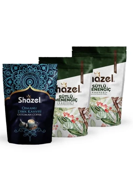Shazel Menengiç ve Osmanlı Dibek Kahvesi 200 g 3 Adet (1 Dibek, 2 Menengiç) ürün görseli 1