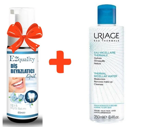 E2'quality Diş Beyazlatıcı Köpük + Uriage Thermal Micellar Water 250 ML Temizleme Suyu ürün görseli 1
