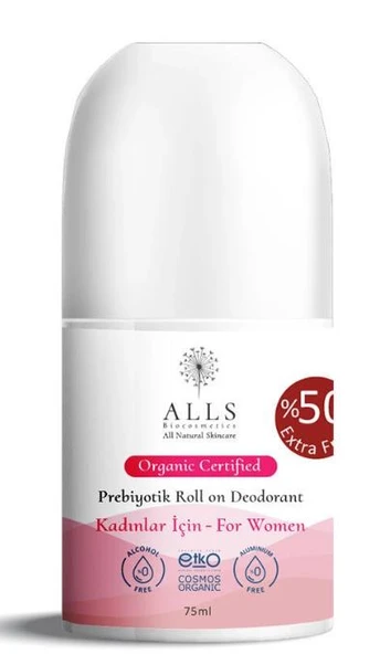 Alls Biocosmetics Organik Prebiyotik Roll on Deodorant 75 ml - Kadınlar İçin ürün görseli 1