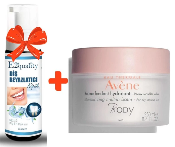 E2'quality Diş Beyazlatıcı Köpük + Avene Body Nemlendirici Vücut Balsamı 250 ml ürün görseli 1