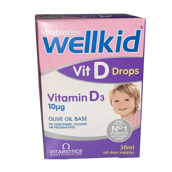 Wellkid Vit Drops Vitamin D3 Takviye Edici Gıda 30 ml ürün görseli 1