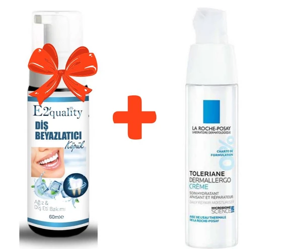 E2'quality Diş Beyazlatıcı Köpük + La Roche Posay Toleriane Dermallergo Cream 40 ml ürün görseli 1