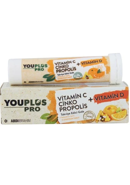 YouPlus Pro Vitamin C Çinko Propolis Takviye Edici Gıda 15 Tablet ürün görseli 1
