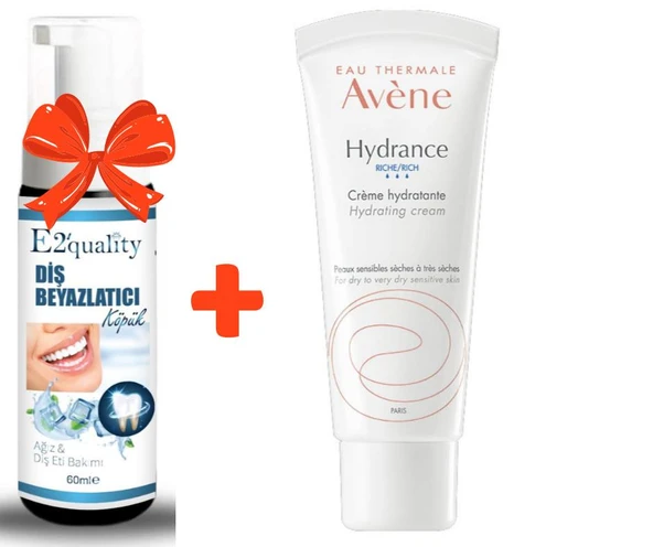 E2'quality Diş Beyazlatıcı Köpük + Avene Hydrance Rich Nemlendirici Krem 40 ml​ ürün görseli 1