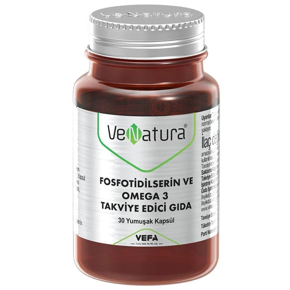 VeNatura Fosfotidilserin ve Omega 3 Takviye Edici Gıda 30 Yumuşak Kapsül ürün görseli 1