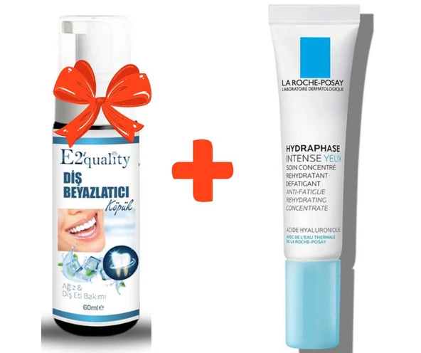 E2'quality Diş Beyazlatıcı Köpük + La Roche Posay Hydraphase Intense Yeux 15 ML Nemlendirici Göz Kremi ürün görseli 1