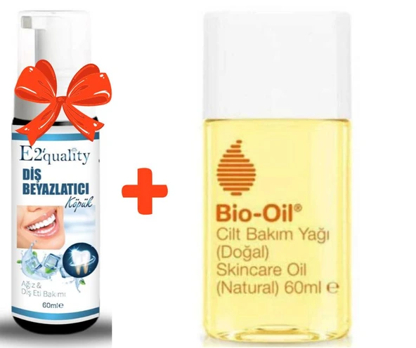 E2'quality Diş Beyazlatıcı Köpük + Bio Oil Natural Cilt Bakım Yağı 60 ML ürün görseli 1