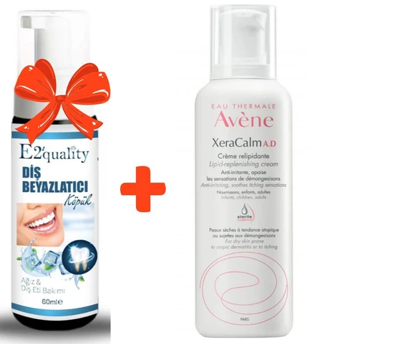 E2'quality Diş Beyazlatıcı Köpük + Avene Xeracalm A.D Nemlendirici Krem 400 ml ürün görseli 1