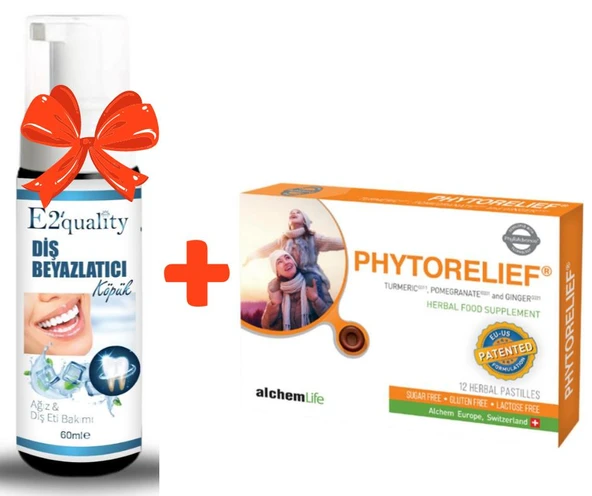 E2'quality Diş Beyazlatıcı Köpük + Alchem Life Phytorelief 12 Adet ürün görseli 1