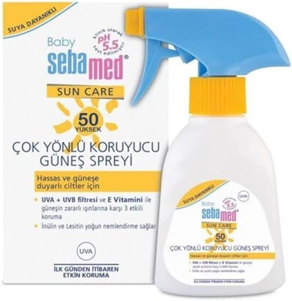Sebamed Bebek Güneş Koruma Spreyi SPF 50 200 ML - Diş Beyazlatıcı Köpük Hediye ürün görseli 1