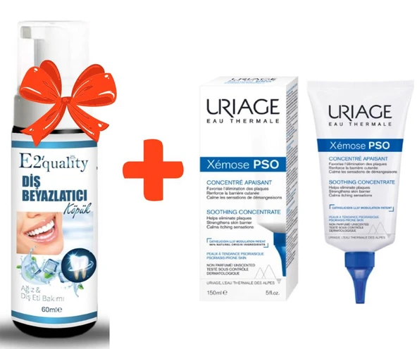E2'quality Diş Beyazlatıcı Köpük + Uriage Xemose Pso Soothing Concentrate 150 ML Parfümsüz Konsantre ürün görseli 1