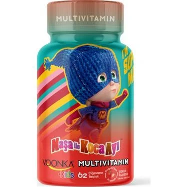Voonka Maşa ile Koca Ayı Multivitamin 62 Çiğneme Tableti - Diş Beyazlatıcı Köpük Hediye ürün görseli 1