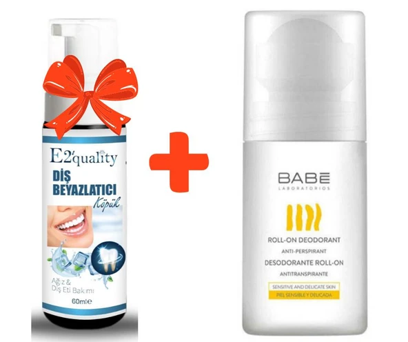 E2'quality Diş Beyazlatıcı Köpük + Babe Roll On Deodorant 50 ML ürün görseli 1