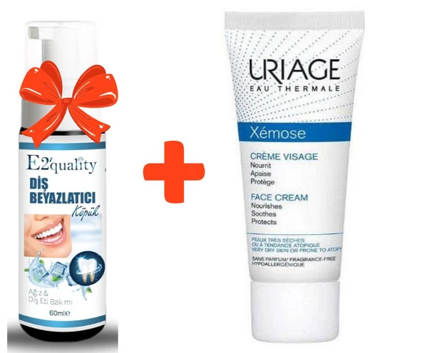 E2'quality Diş Beyazlatıcı Köpük + Uriage Xemose Face Cream 40 ML Nemlendirici Krem ürün görseli 1