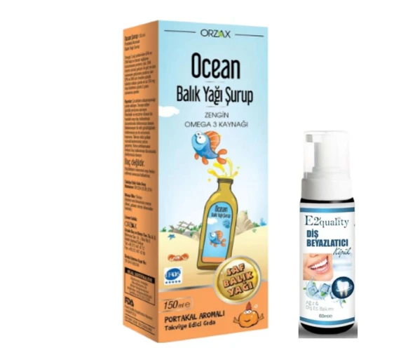 Orzax Ocean Omega3 Şurup 150 ml - Portakal - Diş Beyazlatıcı Köpük Hediye ürün görseli 1