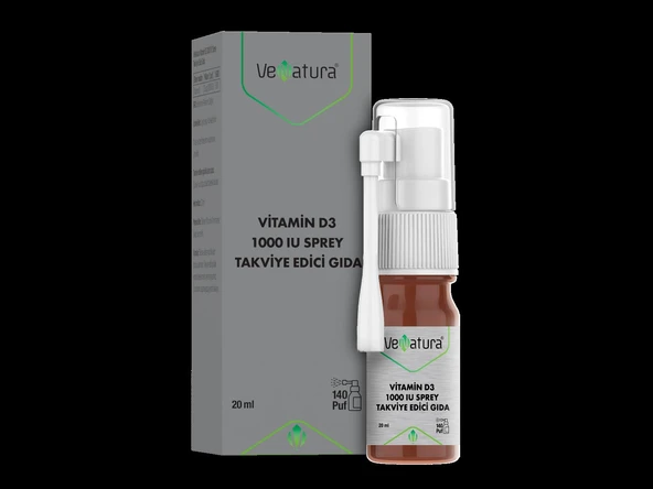 VeNatura Vitamin D3 1000 IU Sprey Takviye Edici Gıda 20 ml ürün görseli 1