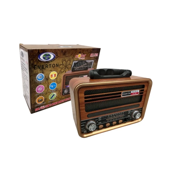 RT708 Retro Radyo Bluetooth Hoparlör  Solar Güneş Enerjili Şarjli ürün görseli 1