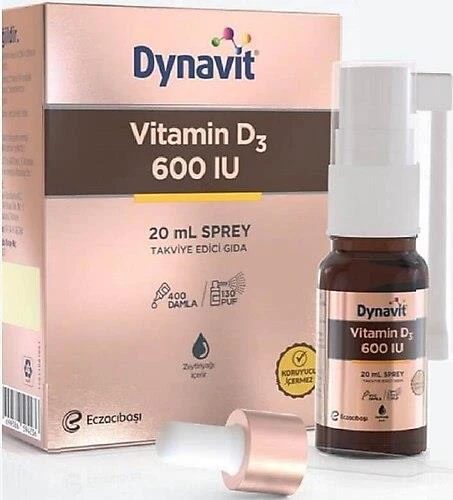 Dynavit Vitamin D3 600 IU Takviye Edici Gıda Sprey 10 ml ürün görseli 1