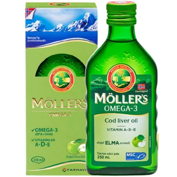 Möllers Omega 3 Balık Yağı 250 ML Elma Aromalı ürün görseli 1