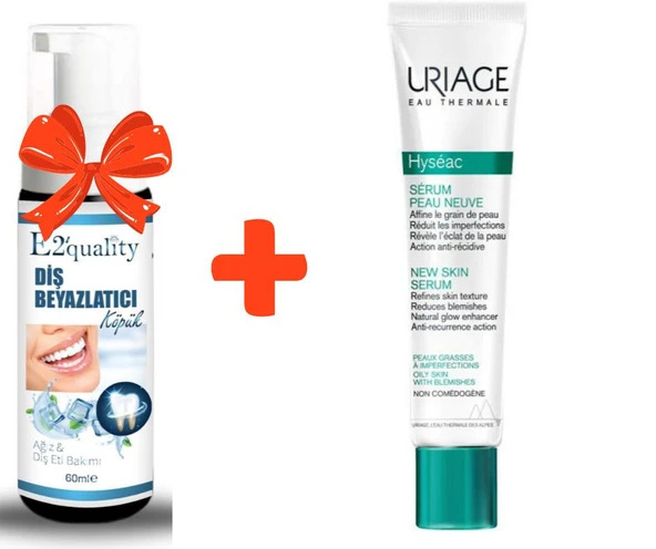E2'quality Diş Beyazlatıcı Köpük + Uriage Hyseac New Skin Serum Yağlı Ciltlere Özel Serum 40 ML ürün görseli 1