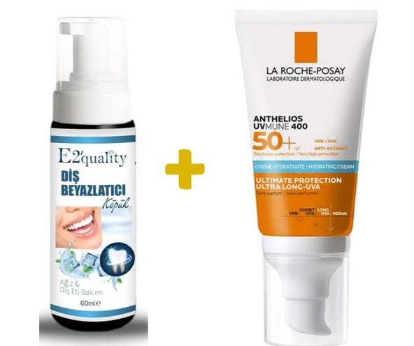 E2'quality Diş Beyazlatıcı Köpük + La Roche Posay Anthelios UVMune Spf 50 50 ML ürün görseli 1