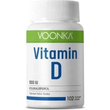Voonka Vitamin D İçeren Takviye Edici Gıda 102 Kapsül ürün görseli 1