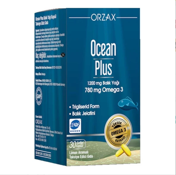 Orzax Ocean Plus 1200mg Balık Yağı 30 Kapsül ürün görseli 1