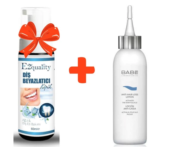 E2'quality Diş Beyazlatıcı Köpük + Babe Anti Hair Loss Lotion 125 ML Dökülme Önleyici Losyon ürün görseli 1