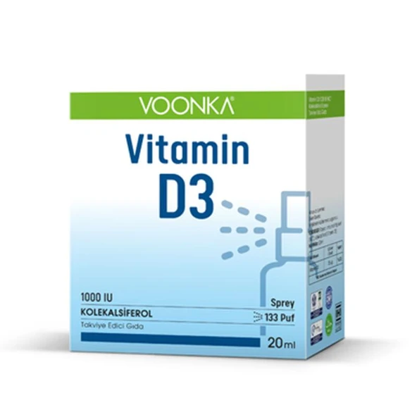 Voonka Vitamin D3 1000 IU Sprey 20 ML - Diş Beyazlatıcı Köpük Hediye ürün görseli 1