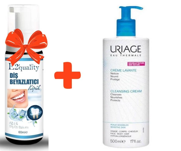 E2'quality Diş Beyazlatıcı Köpük + Uriage Creme Lavante Cleansing Cream 500 ML Temizleyici Krem ürün görseli 1