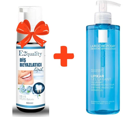 E2'quality Diş Beyazlatıcı Köpük + La Roche Posay Lipikar Gel Lavant 400 ml Kuru Ciltler İçin Temizleme Jeli ürün görseli 1