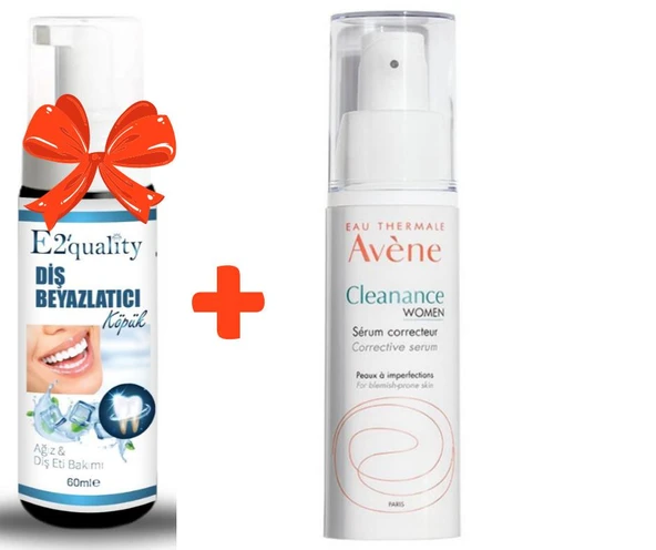 E2'quality Diş Beyazlatıcı Köpük + Avene Cleanance Women Düzenleyici Serum 30 ml ürün görseli 1