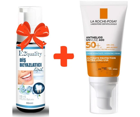 E2'quality Diş Beyazlatıcı Köpük + La Roche Posay Anthelios UVMune Spf 50 50 ML ürün görseli 1