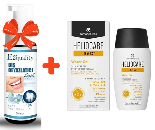 E2'quality Diş Beyazlatıcı Köpük + Heliocare 360 Water Gel Spf 50 50 ML Güneş Kremi ürün görseli 1