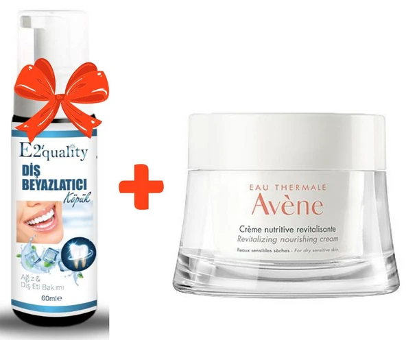 E2'quality Diş Beyazlatıcı Köpük + Avene Günlük Besleyici Bakım Kremi 50 ml ürün görseli 1