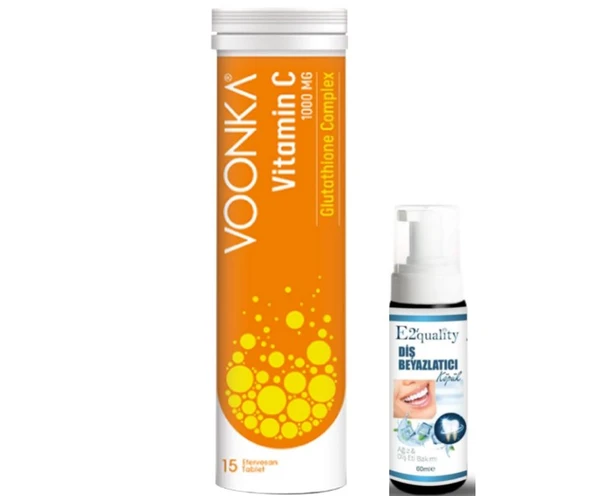 Voonka Vitamin C Glutathione Complex Efervesan 15 Tablet- Diş Beyazlatıcı Köpük Hediye ürün görseli 1