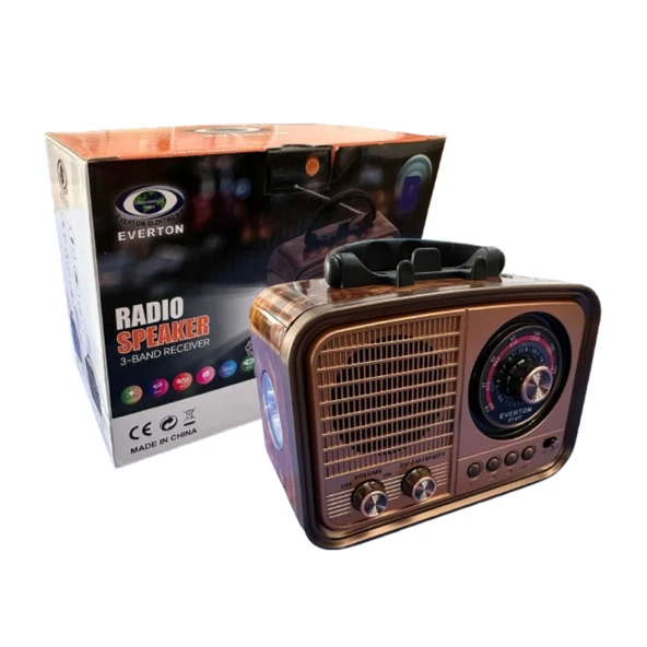 RT677 Retro Radyo Bluetooth Hoparlör  USB/SD Kart Girişli, 3 Bant Radyo Alıcılı, Taşınabilir Şarjlı Nostaljik Radyo ürün görseli 1