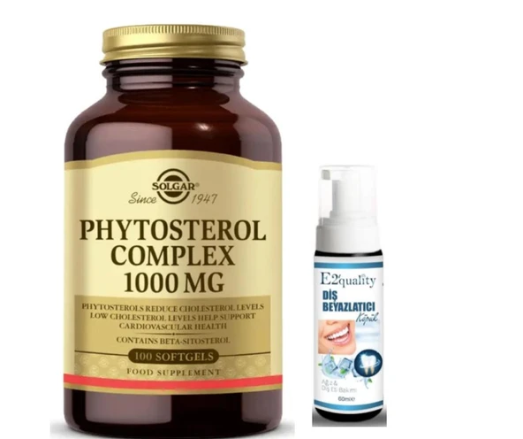 Solgar Phytosterol Complex 1000 mg 100 Yumuşak Jelatinli Kapsül - Diş Beyazlatıcı Köpük Hediye ürün görseli 1